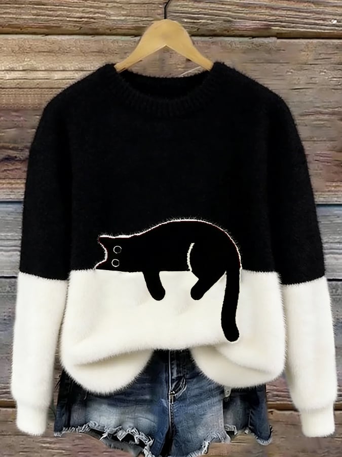 Ulmira – Sweat avec un chat graphique