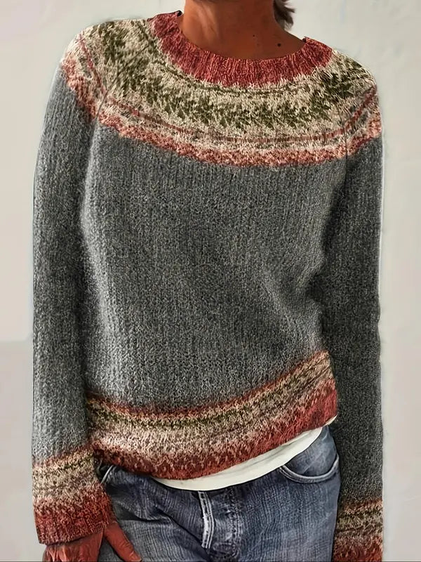 Nerissa – Pull tricoté à l'esprit ethnique chic