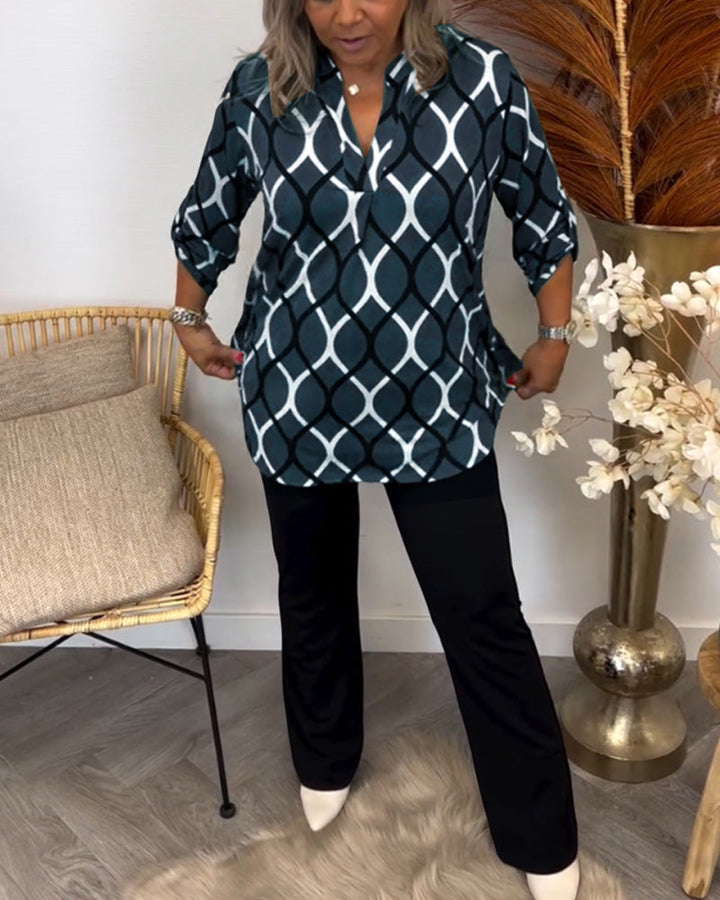 Lenoria – Blouse ample au motif élégant