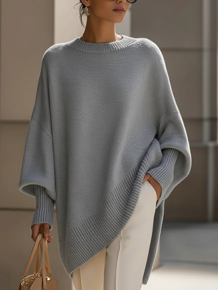 Evelyne – Pull élégant avec ourlet asymétrique