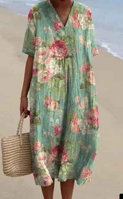 Margaret - Robe d'été à motif floral vibrant