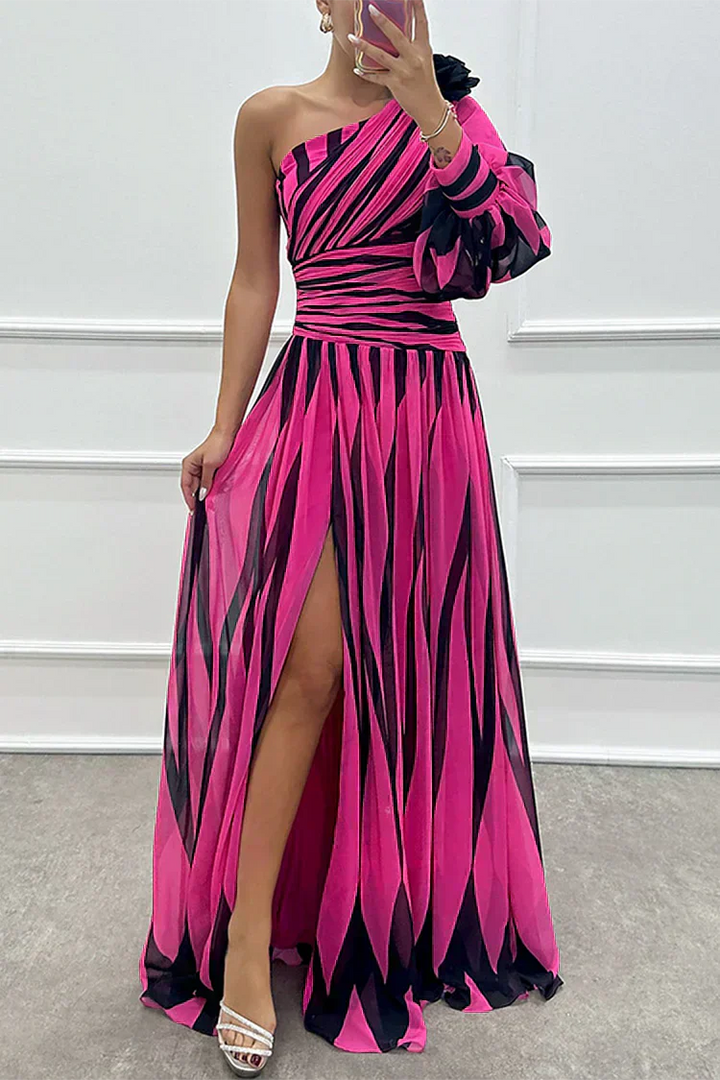 Shiloh - Robe longue rayée élégante avec une bretelle