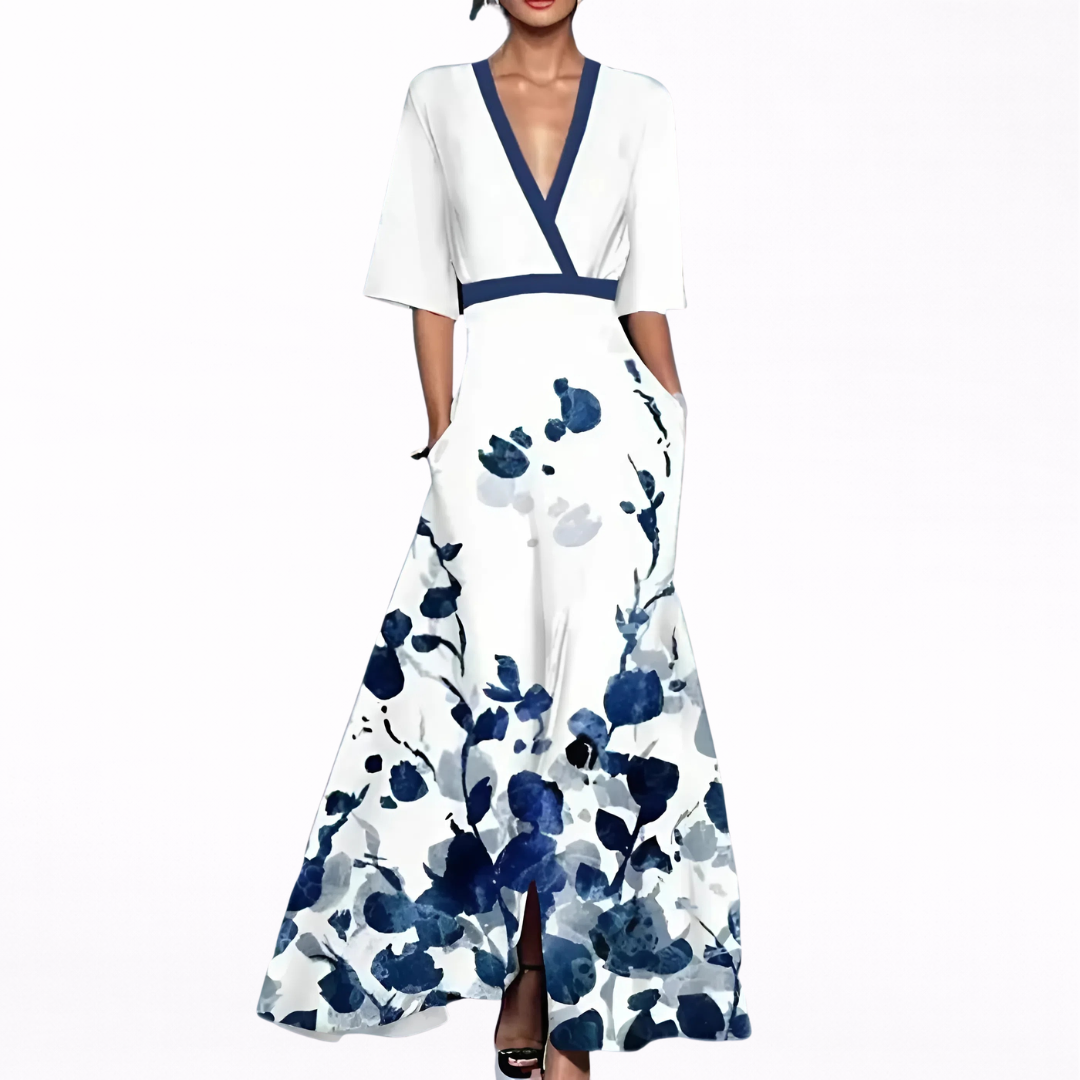 Valentina | Robe longue élégante avec un décolleté profond