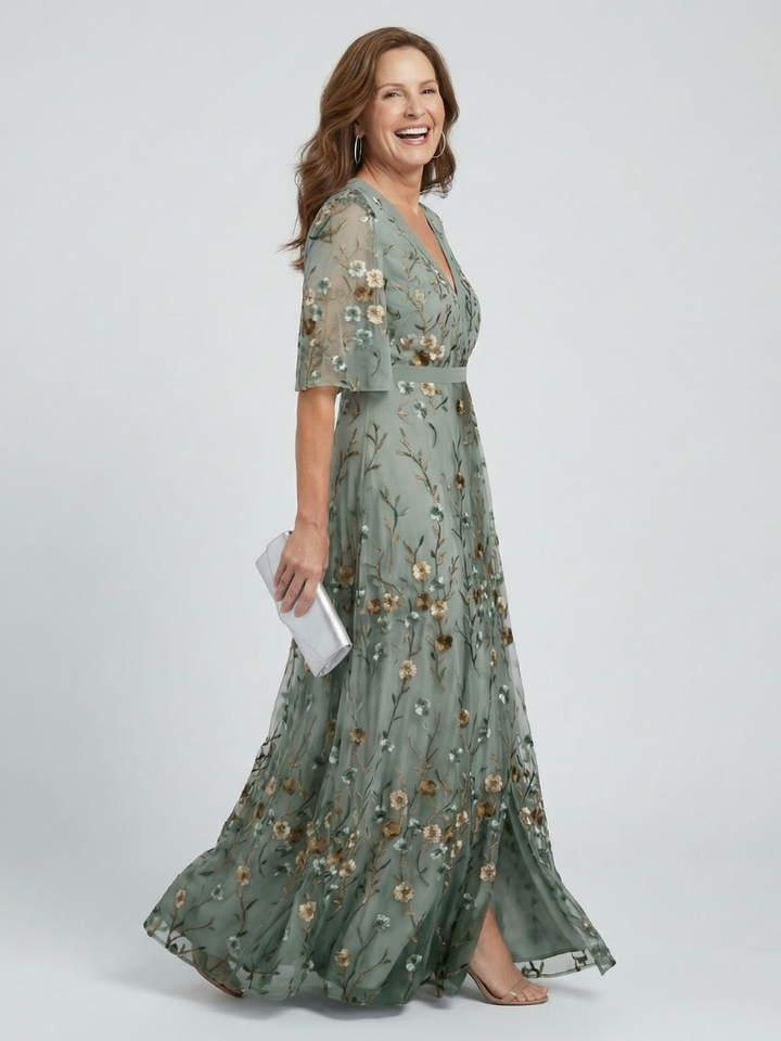 Aneta | Robe Maxi Halter Fleurie