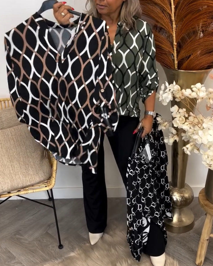 Lenoria – Blouse ample au motif élégant