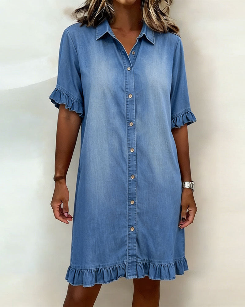 Robe en jean confortable avec vague flatteuse