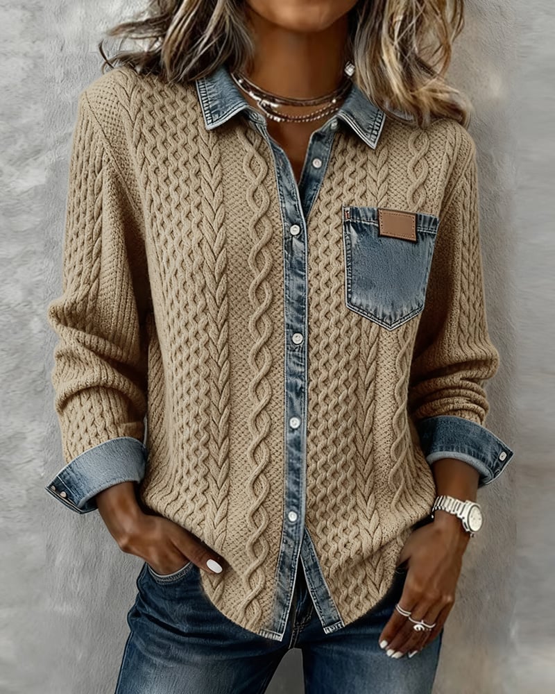 Thalira – Chemise décontractée patchwork