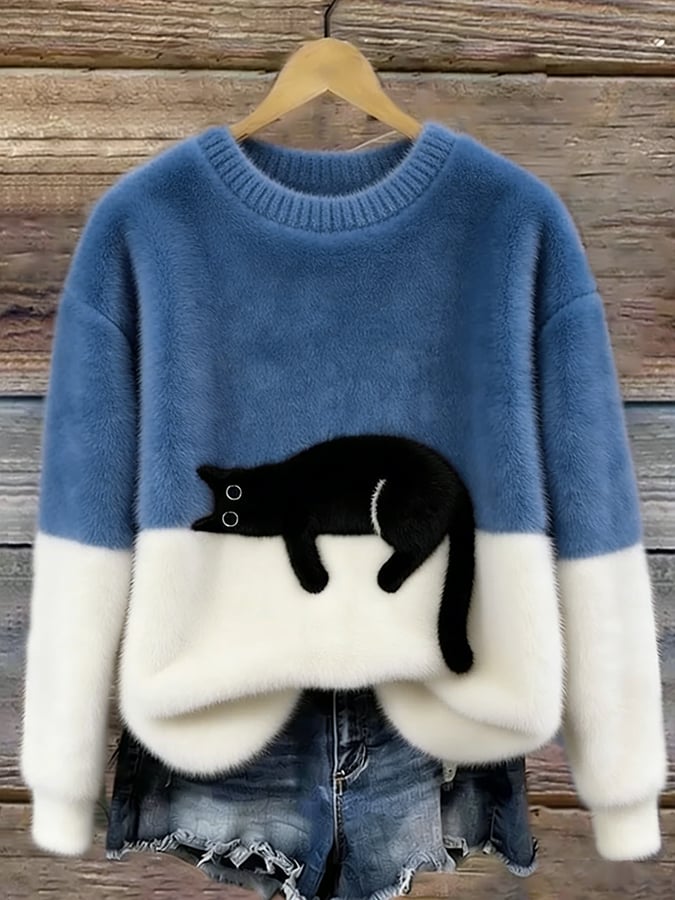 Ulmira – Sweat avec un chat graphique