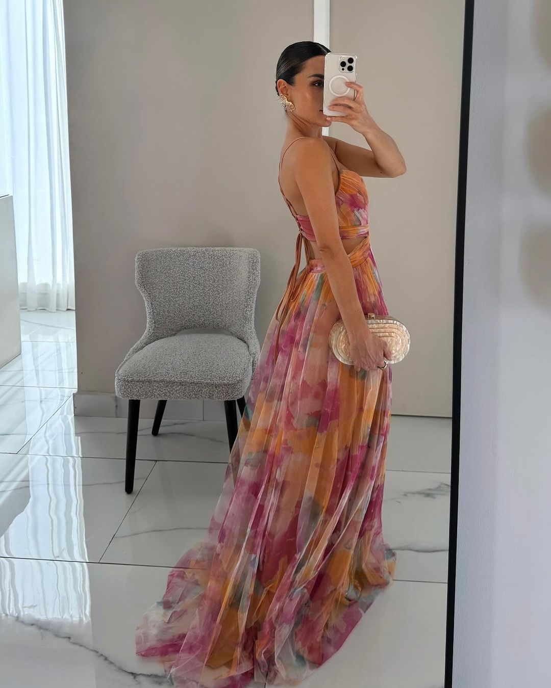 Gisèle | Charmante robe longue à motif floral
