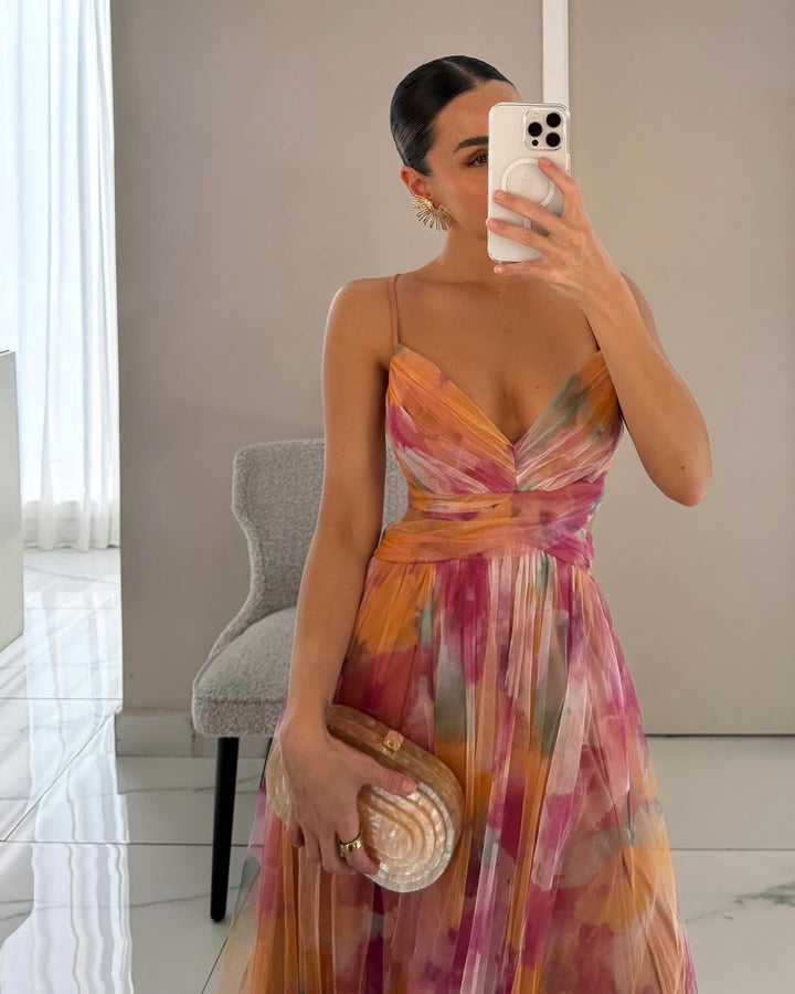 Gisèle | Charmante robe longue à motif floral