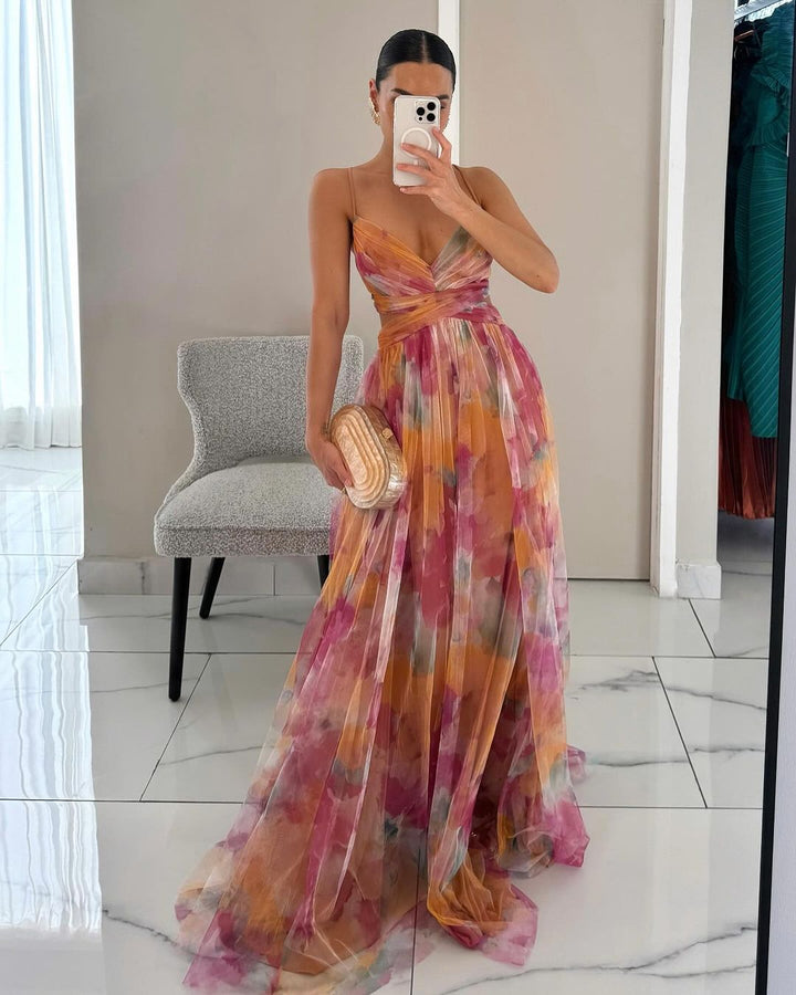 Gisèle | Charmante robe longue à motif floral