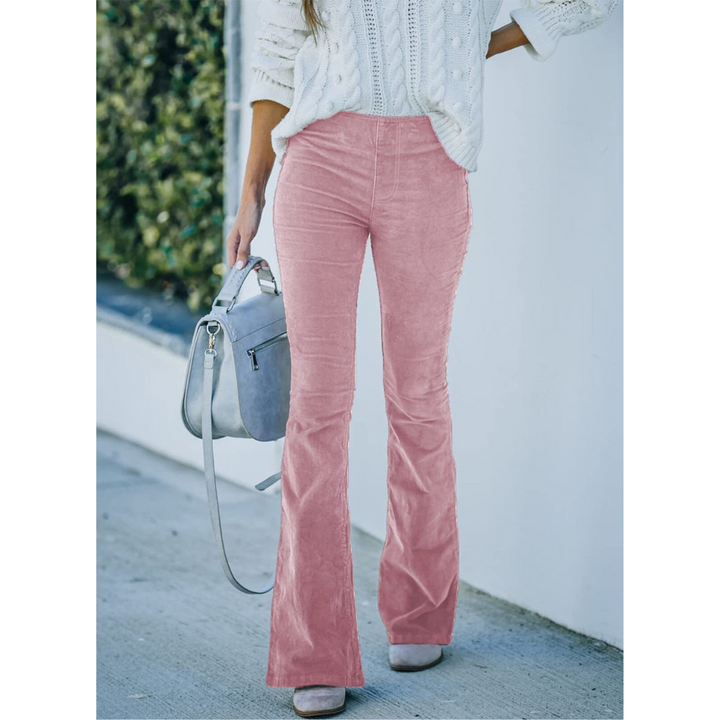 Wiwiana – Pantalon pattes d'éléphant en velours côtelé