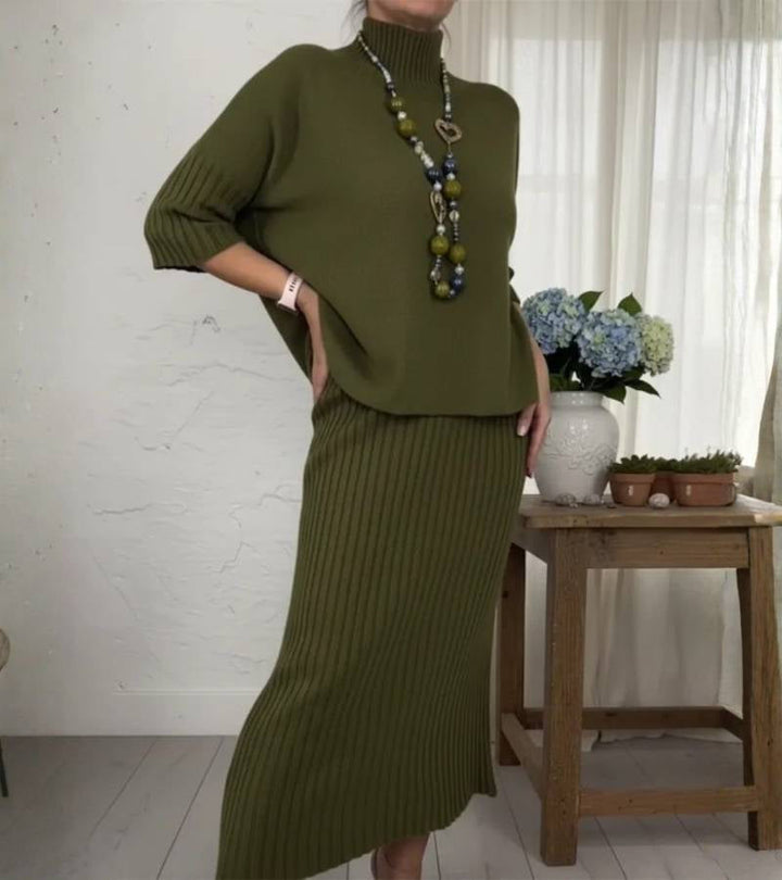 Hestia – Ensemble en maille avec jupe midi