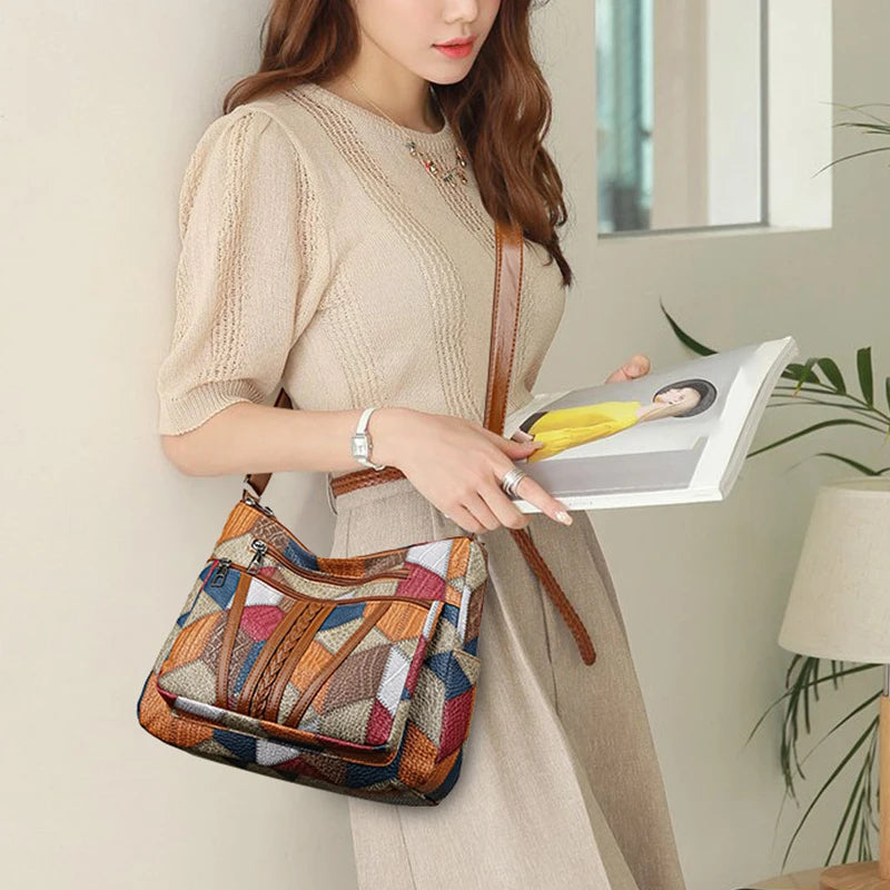 Sylwana – Sac patchwork en cuir vegan