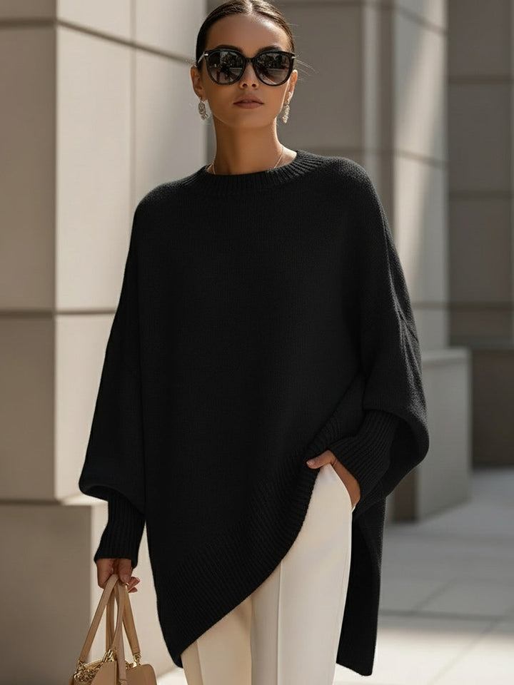 Evelyne – Pull élégant avec ourlet asymétrique