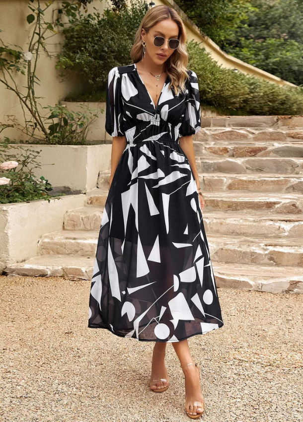 Estelle | Robe mi-longue à fleurs flatteuse