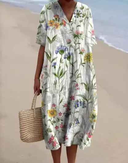 Margaret - Robe d'été à motif floral vibrant