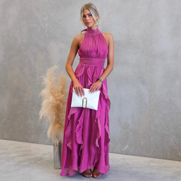 Robe longue Celestia à volants