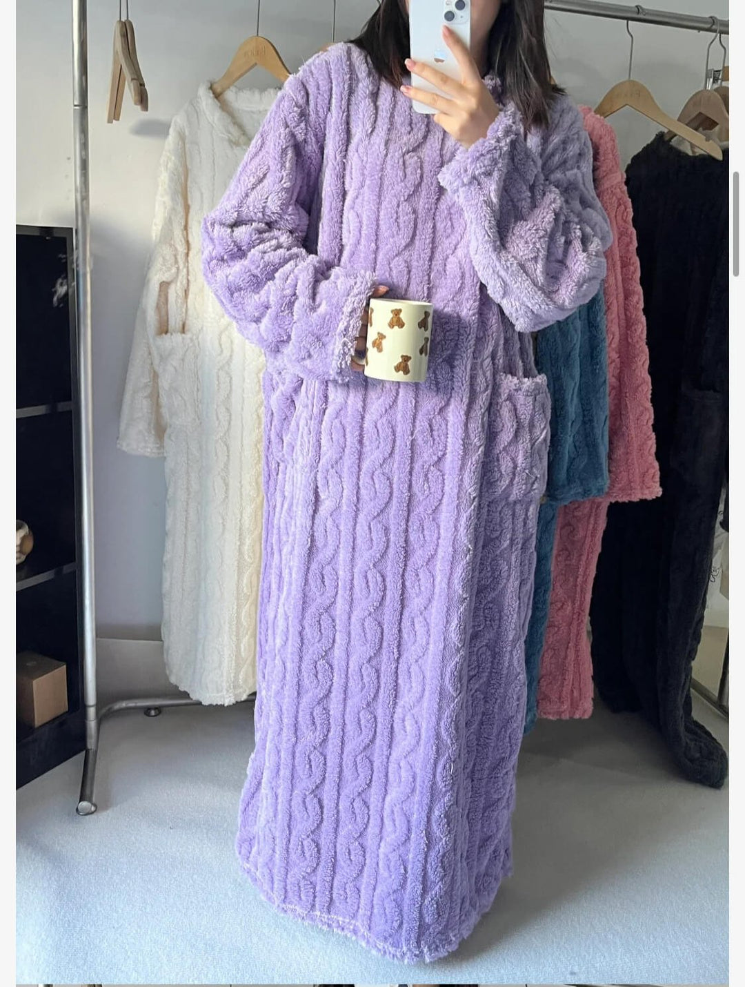 Cosy - Salon d'hiver en velours corail