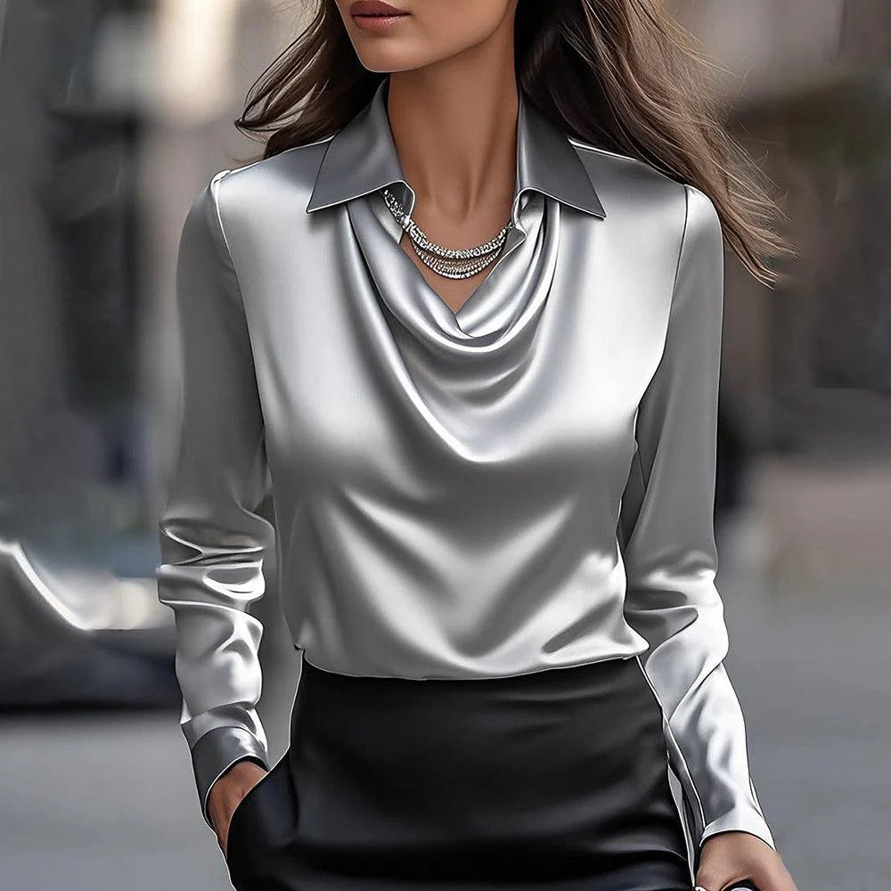 Rosela – Blouse blanche au drapé élégant