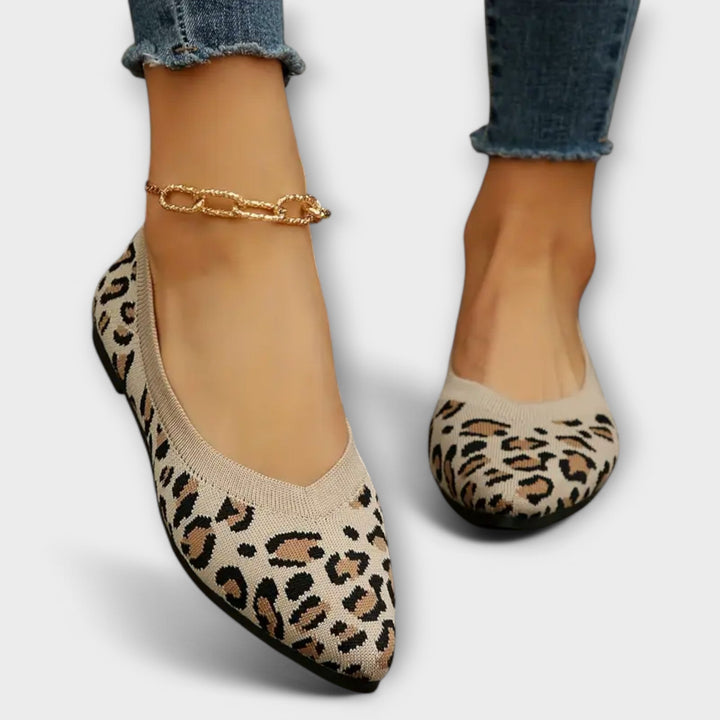 Irena - Chaussures imprimé léopard à motif pointu