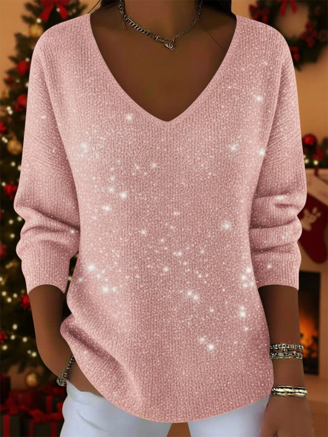 Lorienne – Pull de Noël avec décolleté