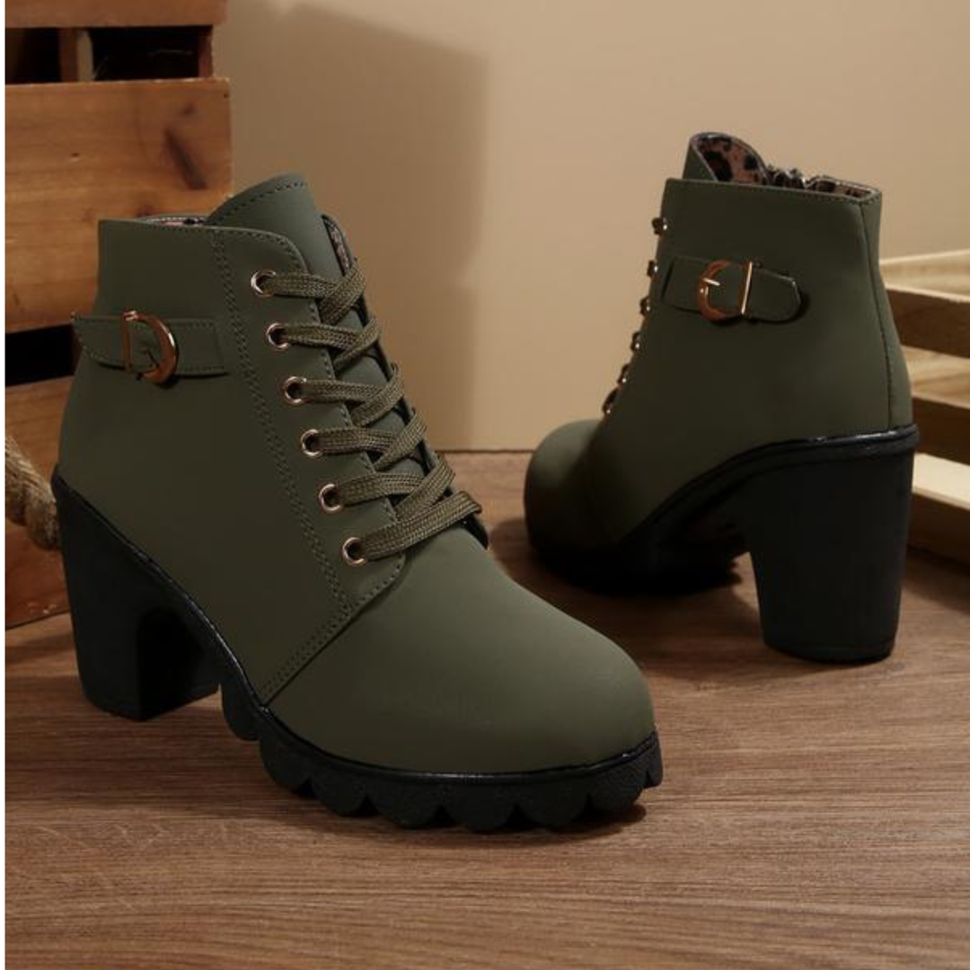 Tanitha – Bottines élégantes à lacets avec boucle en métal