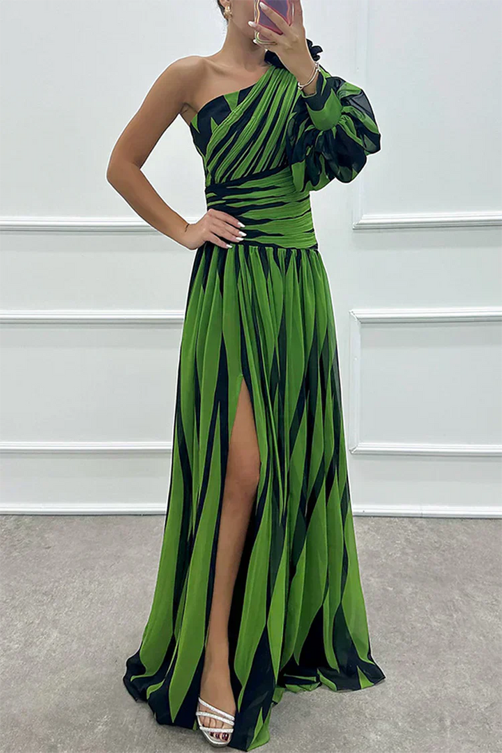 Noisette™ | Robe longue rayée élégante avec une bretelle