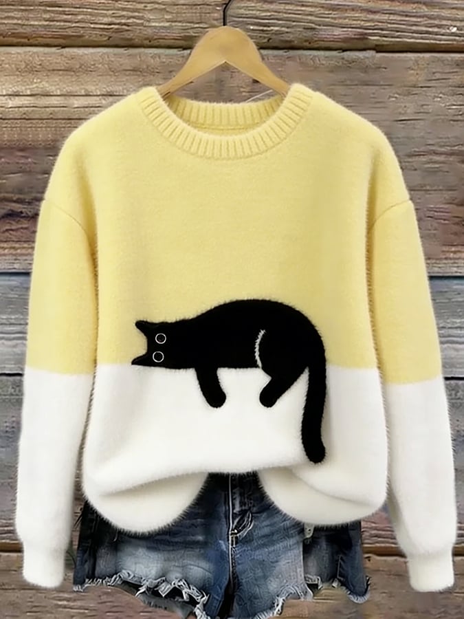 Ulmira – Sweat avec un chat graphique