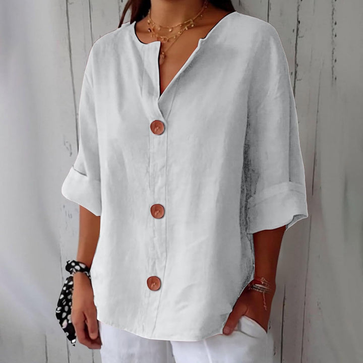 Ravenek – Chemise en coton et lin à col V