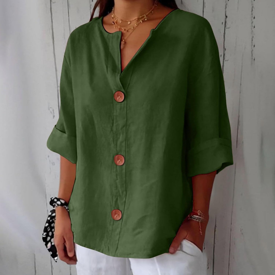 Ravenek – Chemise en coton et lin à col V