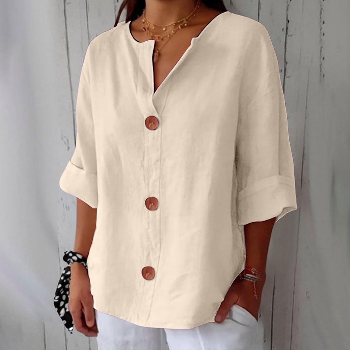 Ravenek – Chemise en coton et lin à col V