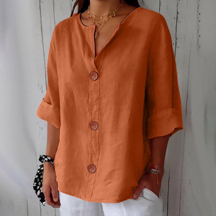 Ravenek – Chemise en coton et lin à col V