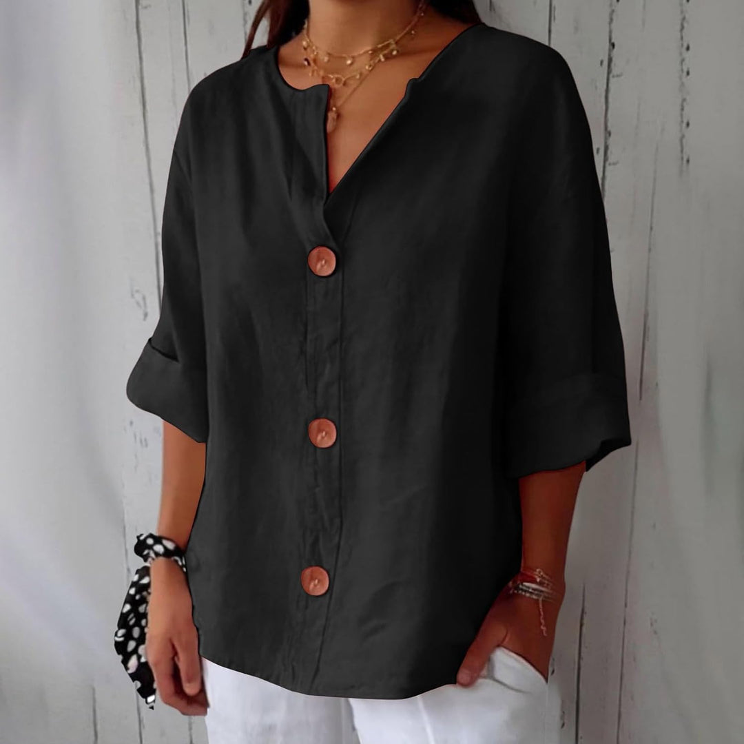 Ravenek – Chemise en coton et lin à col V