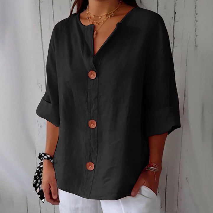 Ravenek – Chemise en coton et lin à col V