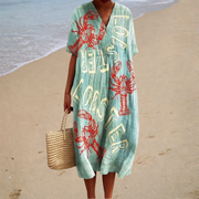Océane | Robe Longue Motif Homard