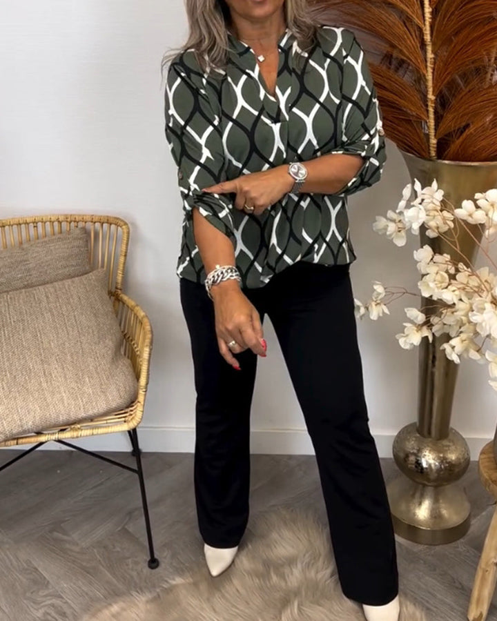 Lenoria – Blouse ample au motif élégant