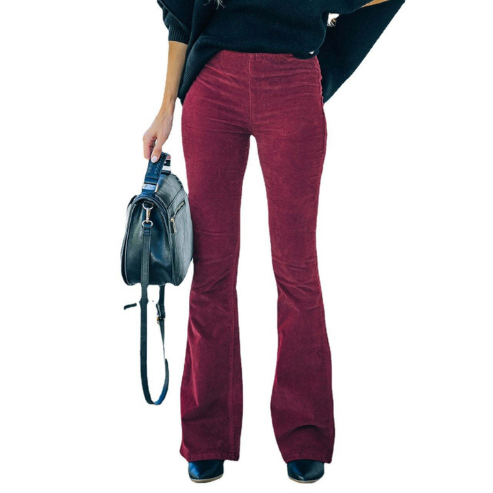 Wiwiana – Pantalon pattes d'éléphant en velours côtelé