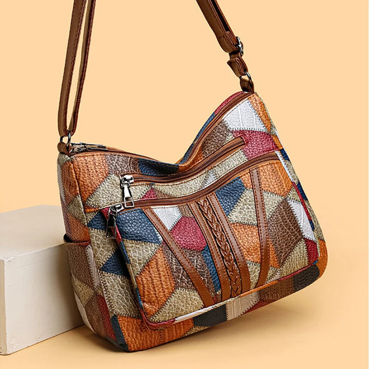 Sylwana – Sac patchwork en cuir vegan
