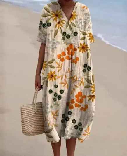 Margaret - Robe d'été à motif floral vibrant