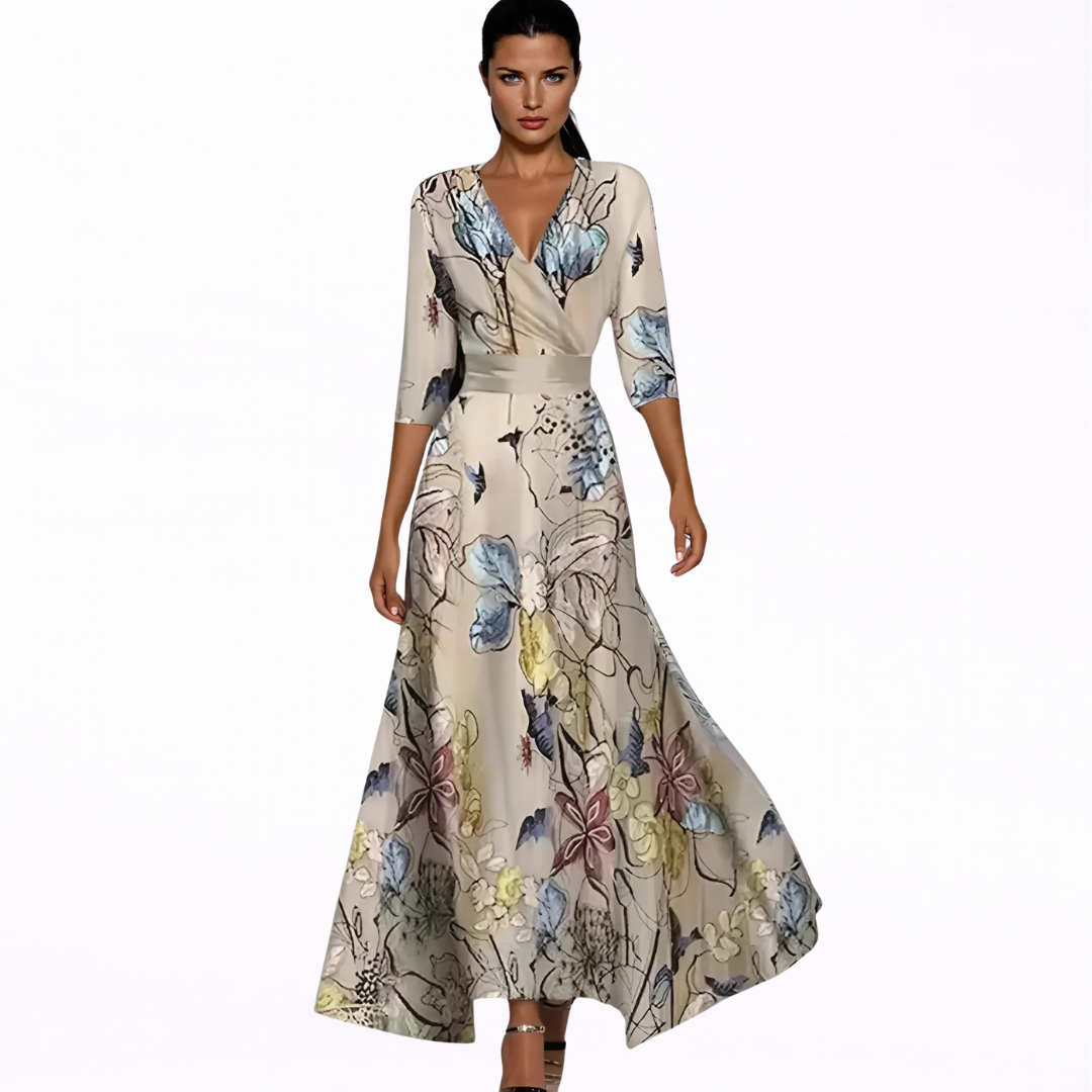 Émilie | Robe longue élégante avec des fleurs