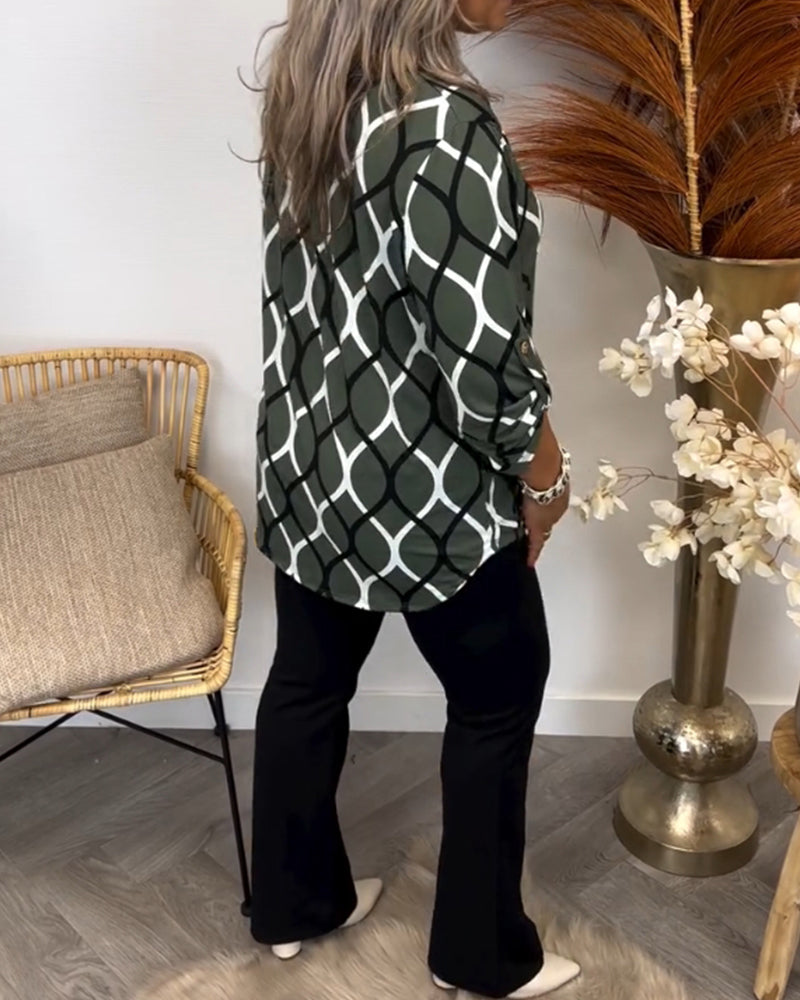 Lenoria – Blouse ample au motif élégant