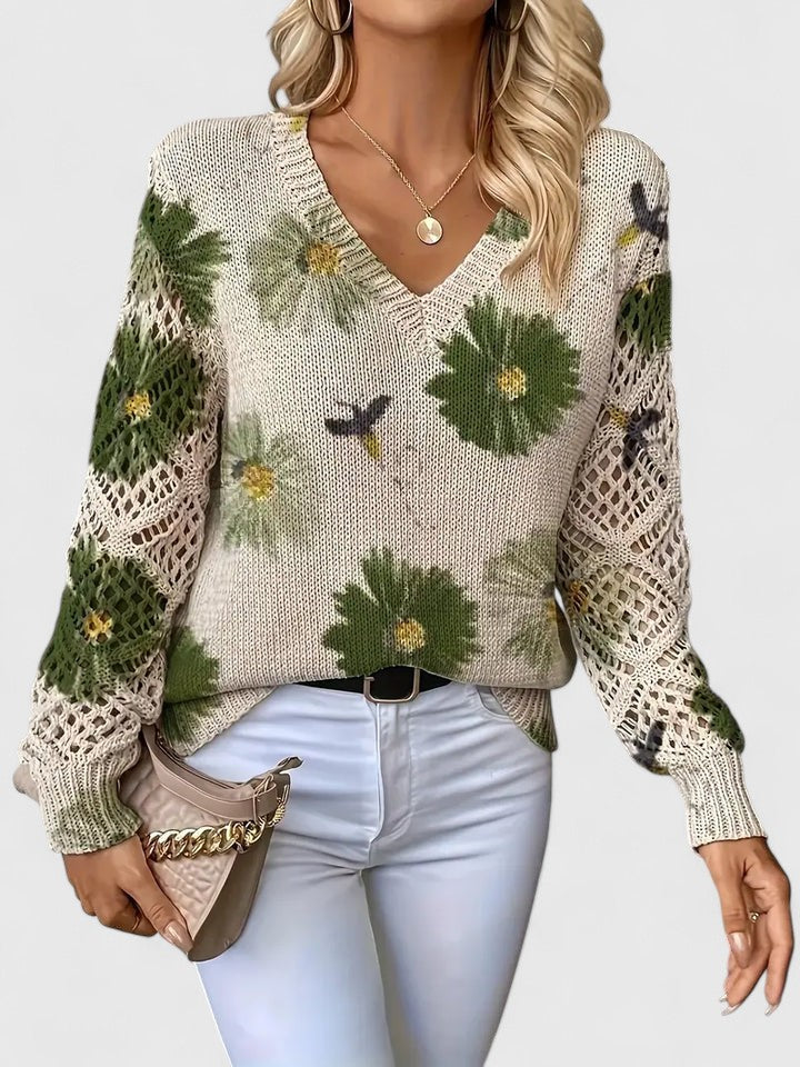 Wysława – Pull élégant avec des fleurs