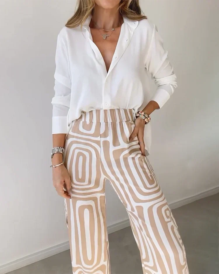 Liora | Ensemble d'été élégant imprimé avec jambes larges