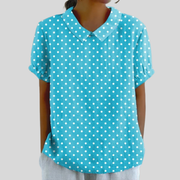 Lucette | Blouse Pois Turquoise