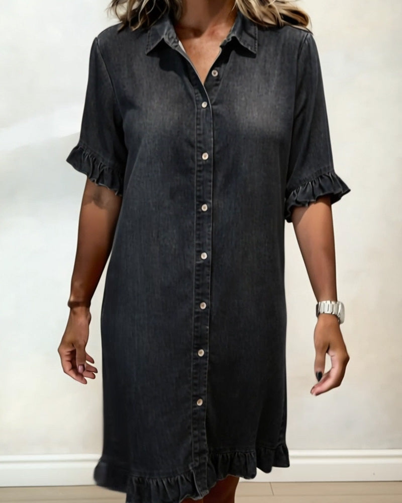 Robe en jean confortable avec vague flatteuse