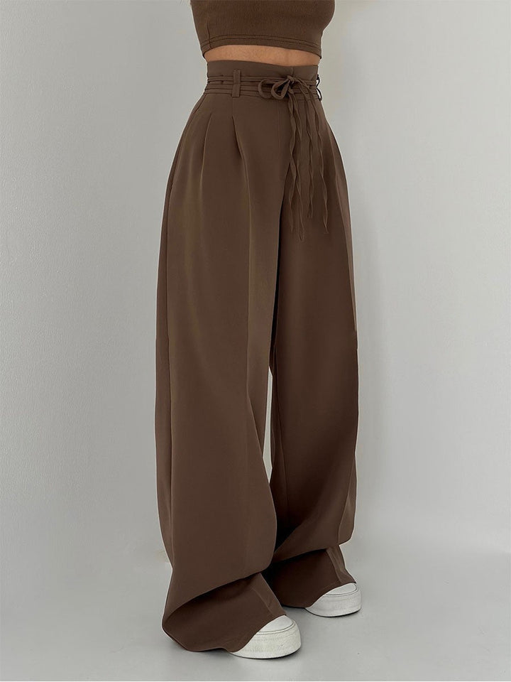 Stefania - Pantalon taille haute jambes larges