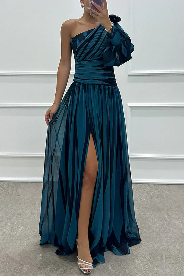 Shiloh - Robe longue rayée élégante avec une bretelle