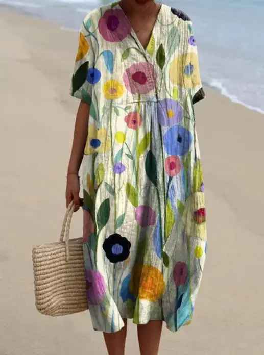 Margaret - Robe d'été à motif floral vibrant