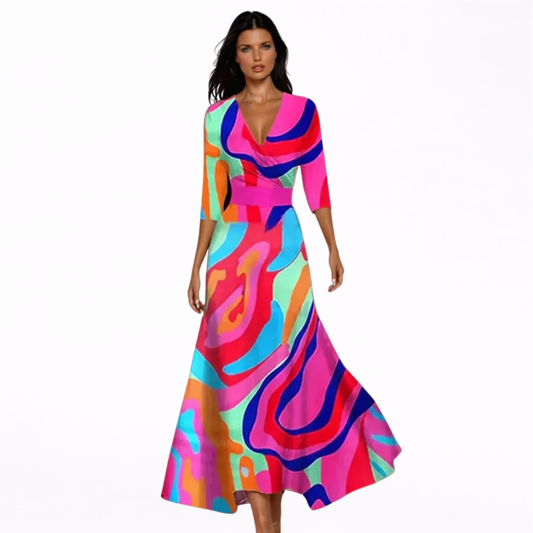 Émilie | Robe longue élégante avec des fleurs